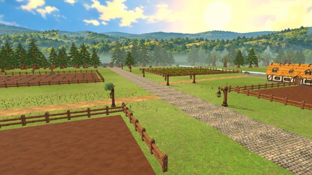 Fields and garden plots outside the village