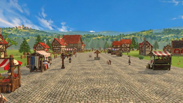 The market street and the cobbled square